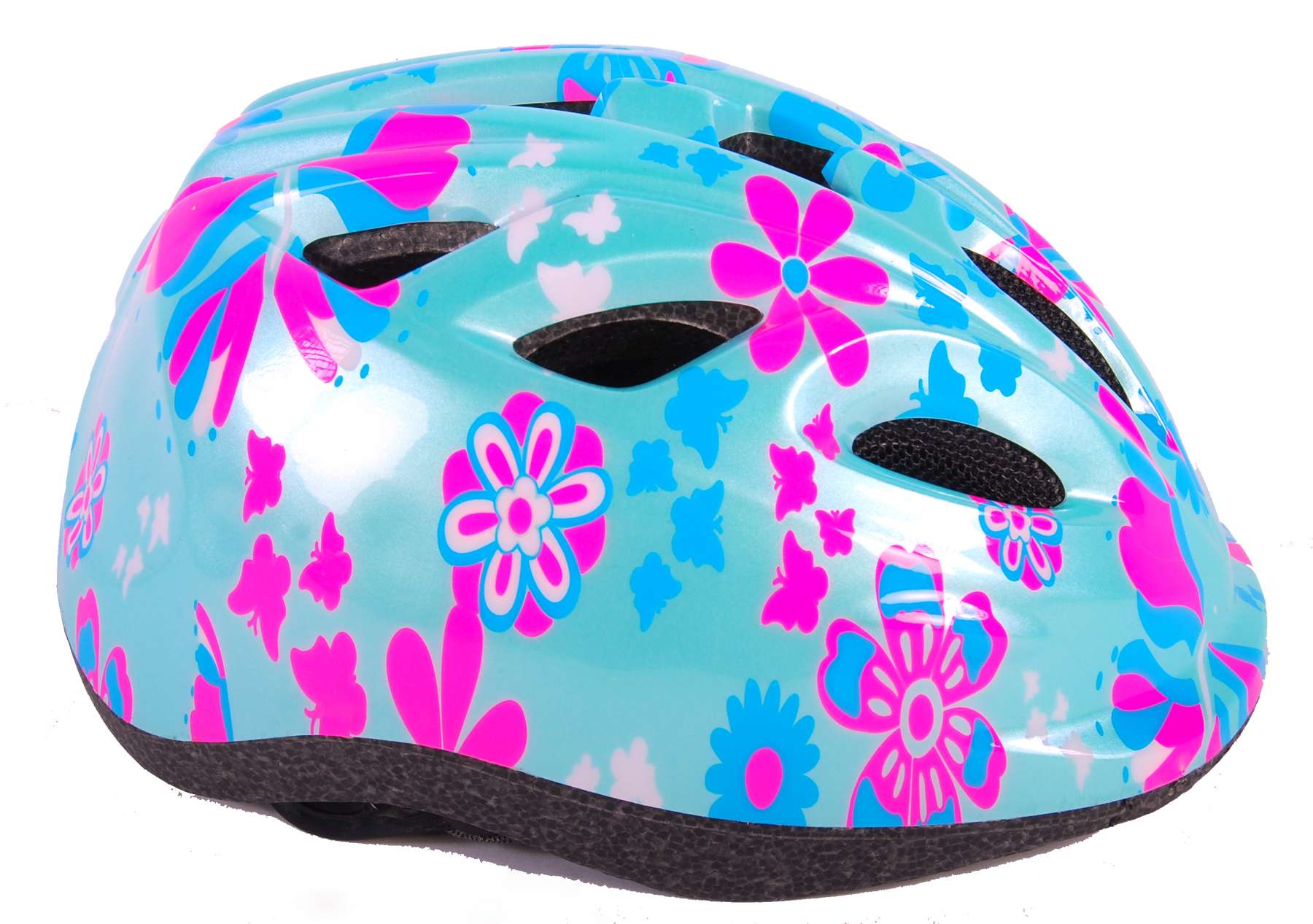 Volare Kids Bike Helmet Green Pink Flowers Xs 47 51 Cm Extra Small