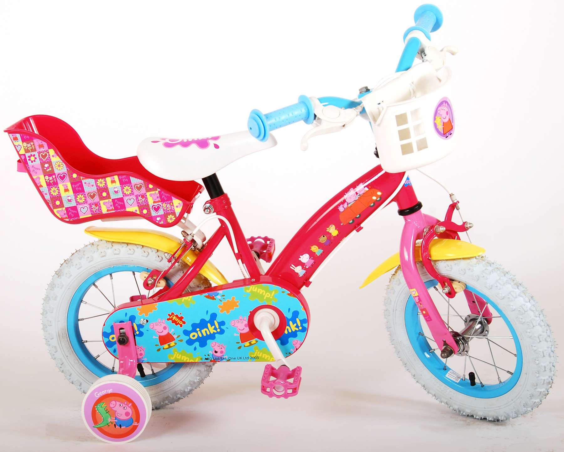 Bike Junior Kinderfiets 12" Inch 21,5 cm Girls Doll Seat Basket Pink/Blue 
