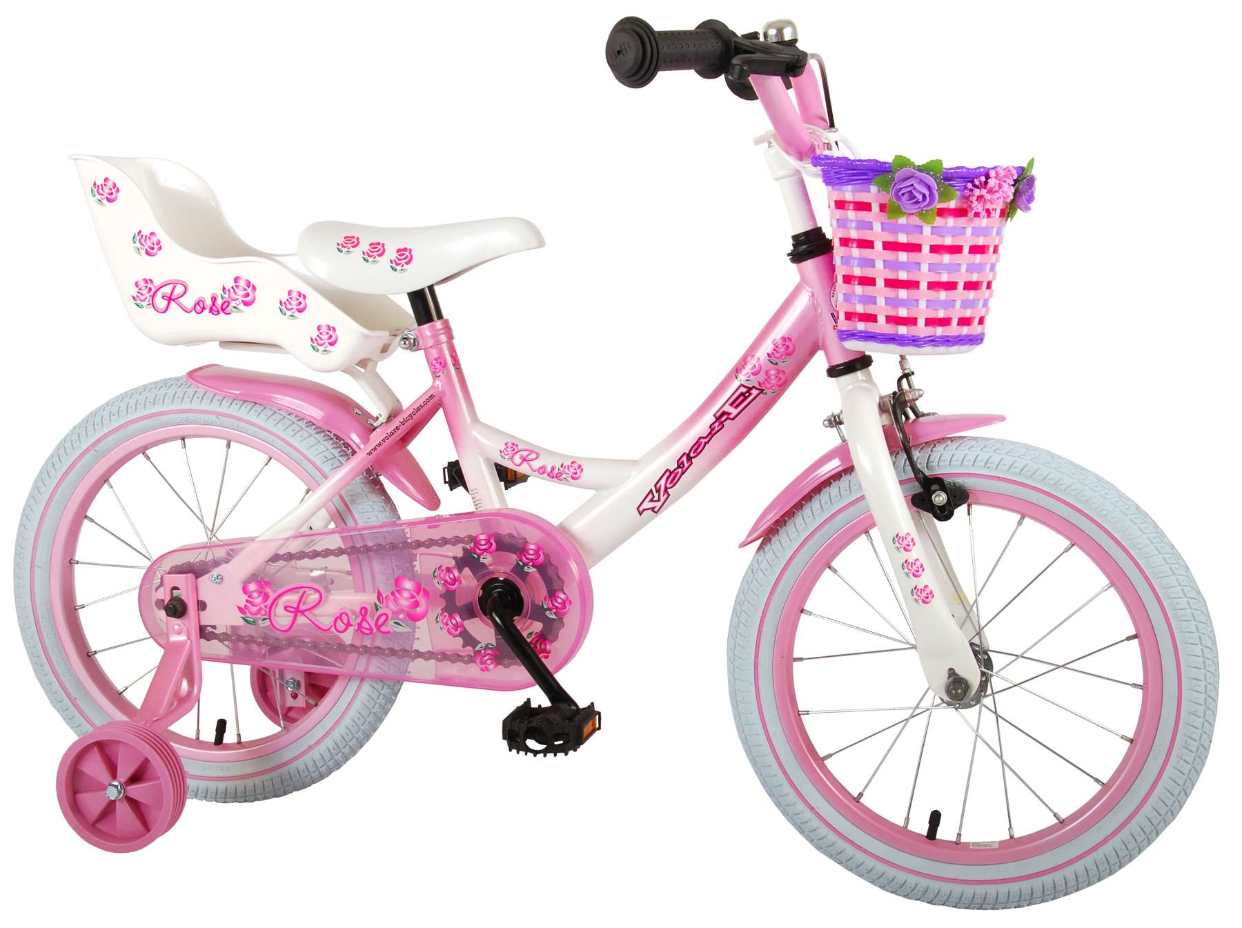 Vélo 16 pouces - Blanc et rose - Sports