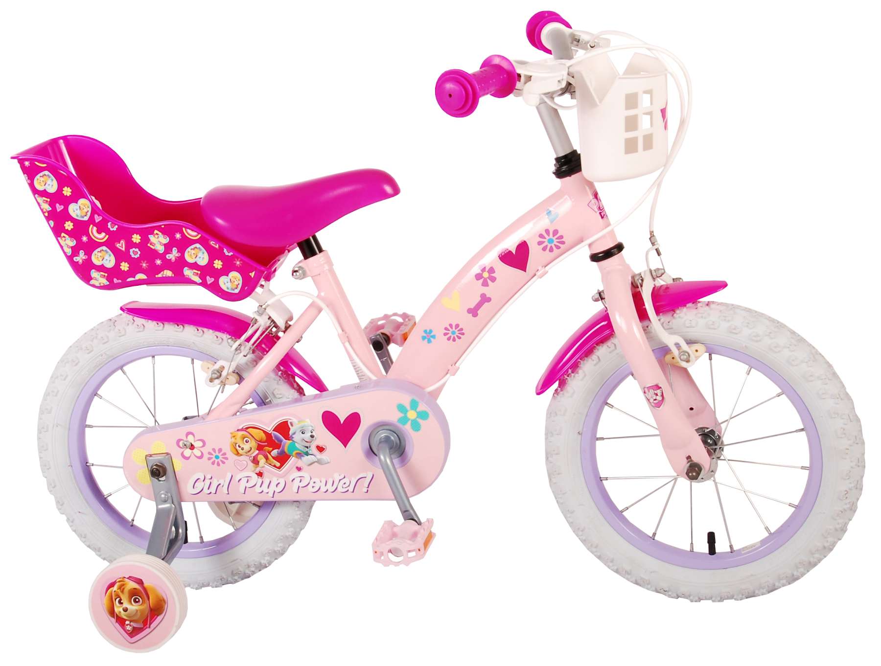 Bicicleta Niña 14 Pulgadas Paw Patrol 4-6 Años - Rosa