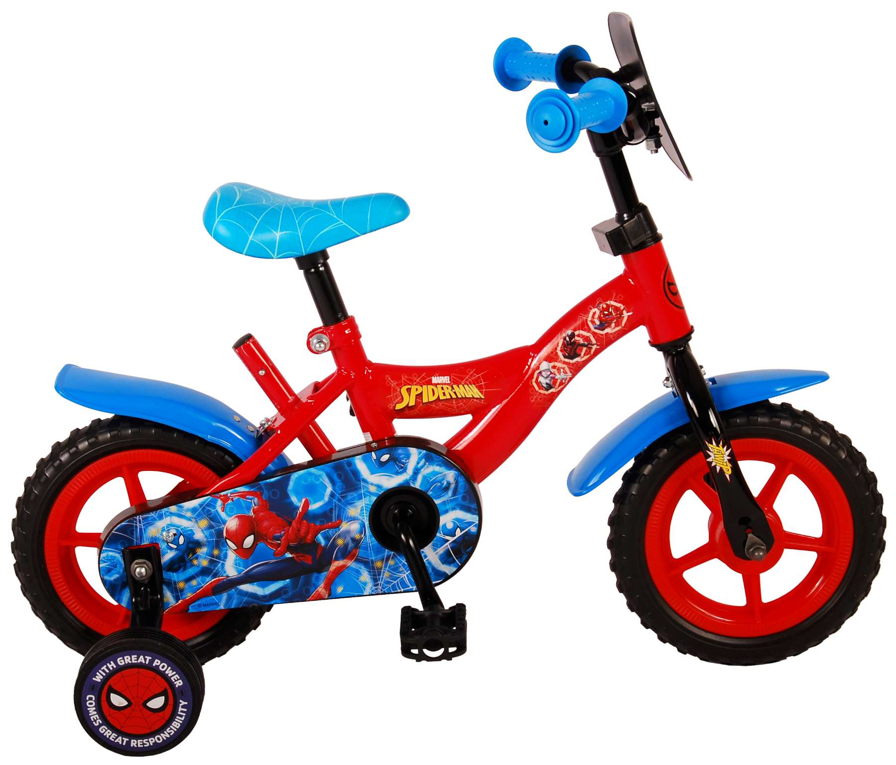 Vélo enfant Spiderman - garçon - 10 po - rouge/bleu
