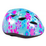 Volare kids bike helmet green pink flowers XS 47-51 cm extra small