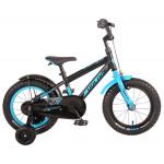 Volare Rocky Children's Bicycle - Boys - 14 inch - Black/Blue- 95% assembled - Prime Collection