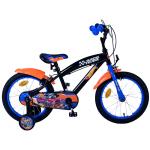 Hot Wheels Kids bike - Boys - 16 inch - Black Orange Blue - Two hand brakes