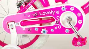 Volare Lovely Children's Bicycle - Girls - 14 inch - Pink White - Two handbrakes - 95% assembled