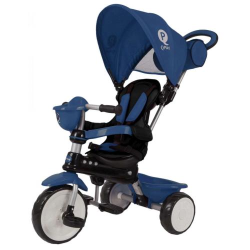 QPlay Tricycle Comfort 4 in 1 - Boys and Girls - Dark Blue