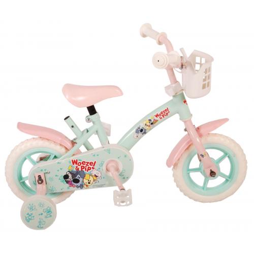 Woezel & Pip Children's Bicycle - Girls - 10 inch - Mint Blue / Pink