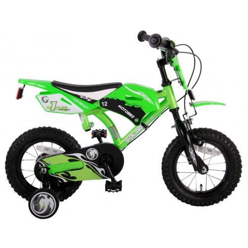 Volare Motorbike Children's Bicycle - Boys - 12 inch - Green - two hand brakes