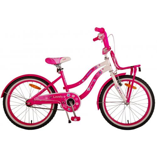 Volare Lovely Children's Bicycle - Girls - 20 inch - Pink White - 95% assembled