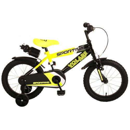 Volare Sportivo Children's Bicycle - Boys - 16 inch - Neon Yellow Black - 95% assembled