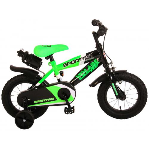 Volare Sportivo Children's Bicycle - Boys - 12 inch - Neon Green Black - 95% assembled