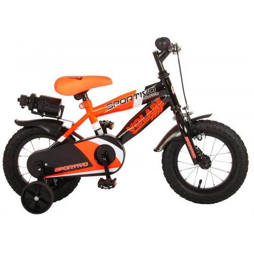 Volare Sportivo Children's Bicycle - Boys - 12 inch - Neon Orange Black - 95% assembled