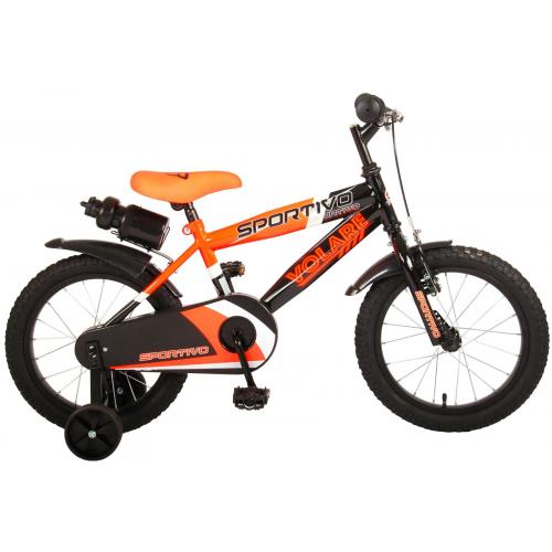 Volare Sportivo Children's Bicycle - Boys - 16 inch - Neon Orange Black - 95% assembled