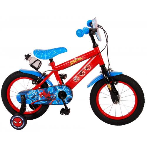 Spider-Man Children's bike - Boys - 14 inch - Red Blue - Two Handbrakes