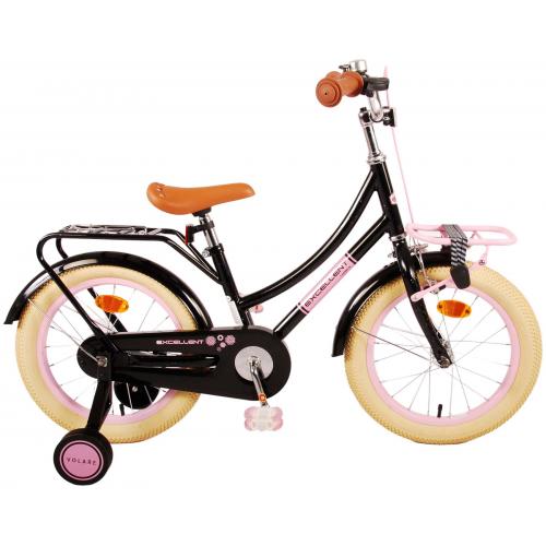 Volare Excellent Kinderfiets - Meisjes - 16 inch - Zwart - 95% afgemonteerd