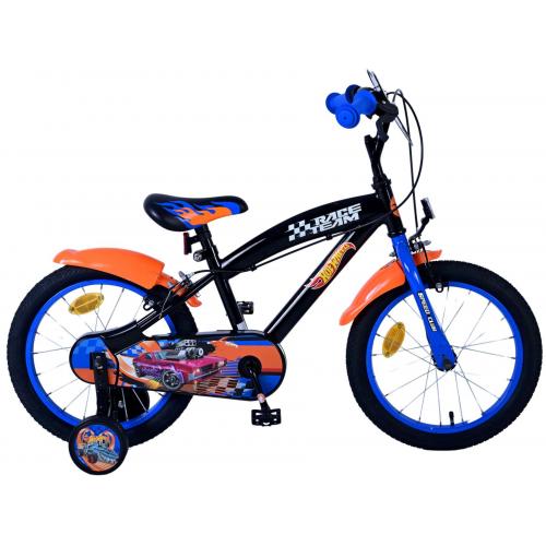 Hot Wheels Kids bike - Boys - 16 inch - Black Orange Blue - Two hand brakes