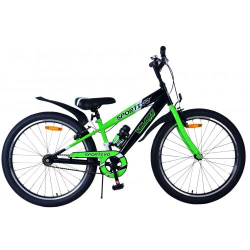 Volare Sportivo Kids bike - Boys - 24 inch - Black Green - Two hand brakes