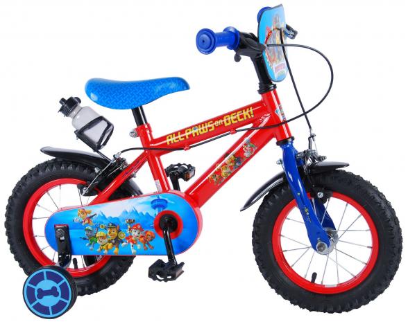 Paw Patrol Children's Bicycle - Boys - 12 inch - Red / Blue - 2 hand brakes