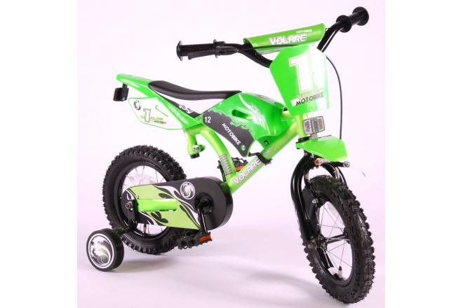 Volare Motobike Children's Bicycle - Boys - 12 inch - Green - 95% assembled