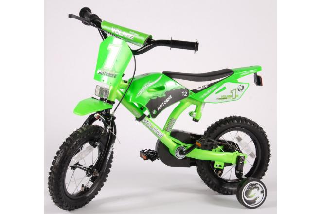 Volare Motobike Children's Bicycle - Boys - 12 inch - Green - 95% assembled