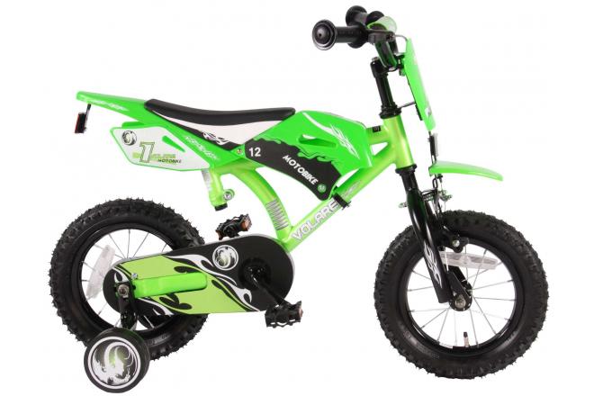 Volare Motobike Children's Bicycle - Boys - 12 inch - Green - 95% assembled