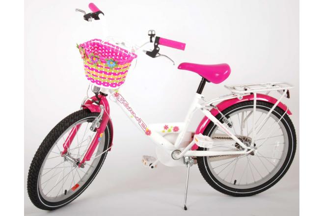 Volare Ashley Children's Bicycle - Girls - 20 inch - White / Pink - two hand brakes