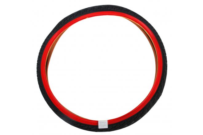 Bicycle tire 24 inch black red