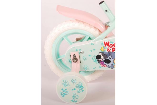 Woezel & Pip Children's Bicycle - Girls - 10 inch - Mint Blue / Pink