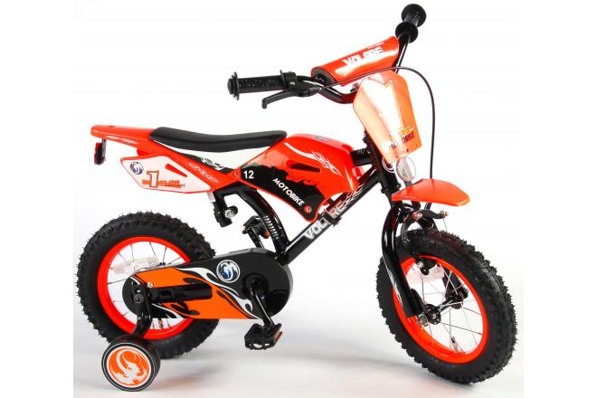 Volare Motorbike Children's Bicycle - Boys - 12 inch - Orange - 95% assembled