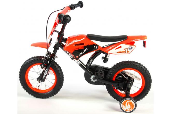 Volare Motorbike Children's Bicycle - Boys - 12 inch - Orange - 95% assembled