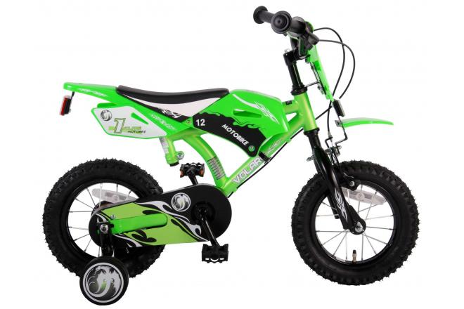 Volare Motorbike Children's Bicycle - Boys - 12 inch - Green - two hand brakes