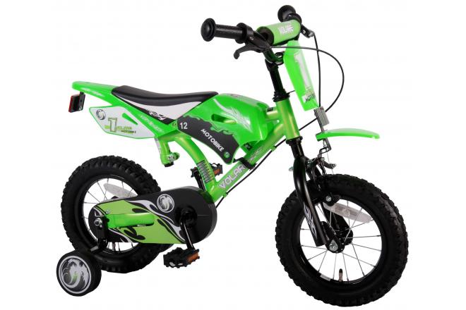 Volare Motorbike Children's Bicycle - Boys - 12 inch - Green - two hand brakes