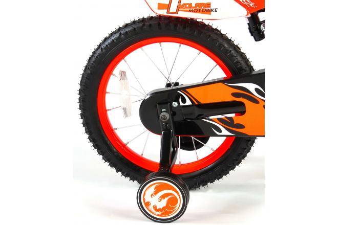 Volare Motorbike Children's Bicycle - Boys - 16 inch - Orange - 95% assembled