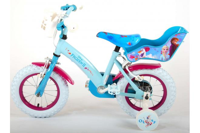 Disney Frozen 2 Children's Bicycle - Girls - 12 inch - Blue / Purple - 2 Hand brakes
