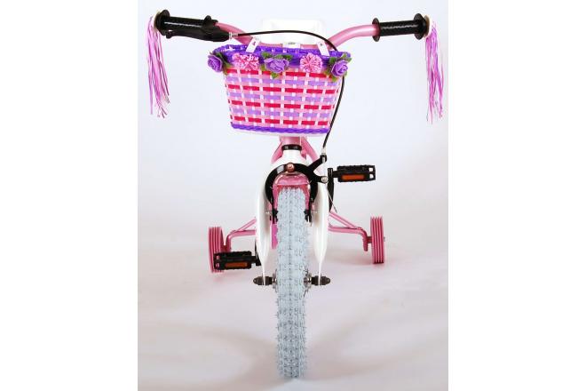 Volare Rose Children's Bicycle - Girls - 14 inch - Pink White - 95% assembled