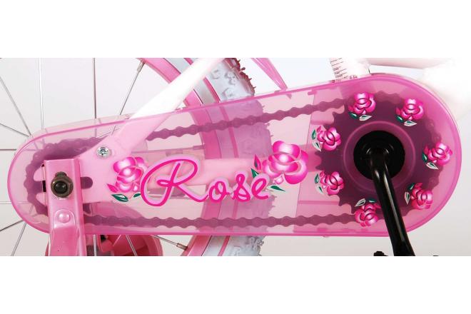 Volare Rose Children's Bicycle - Girls - 14 inch - Pink White - 95% assembled