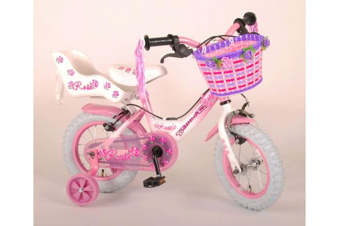 Volare Rose Children's Bicycle - Girls - 12 inch - Pink - 2 hand brakes