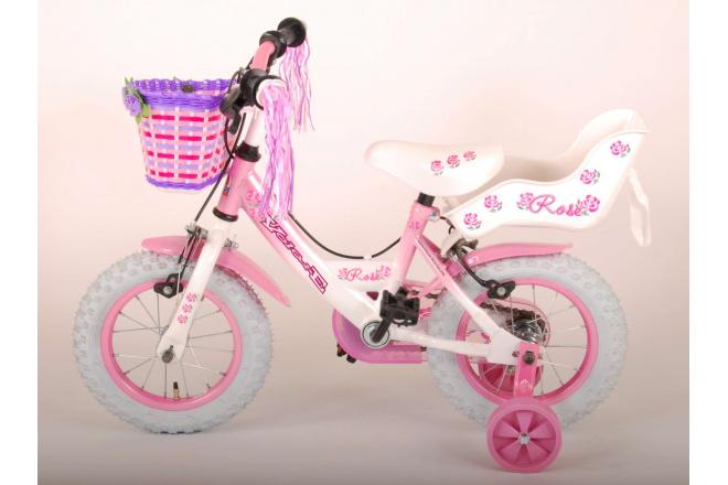 Volare Rose Children's Bicycle - Girls - 12 inch - Pink - 2 hand brakes