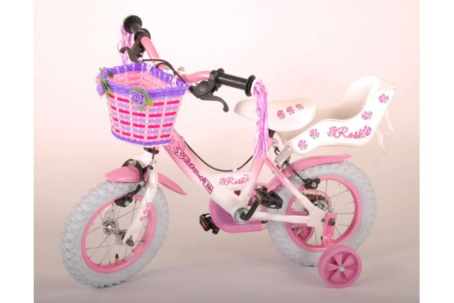 Volare Rose Children's Bicycle - Girls - 12 inch - Pink - 2 hand brakes