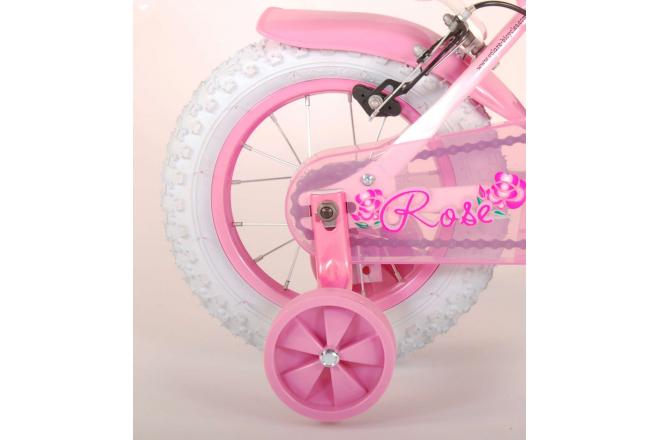 Volare Rose Children's Bicycle - Girls - 12 inch - Pink - 2 hand brakes