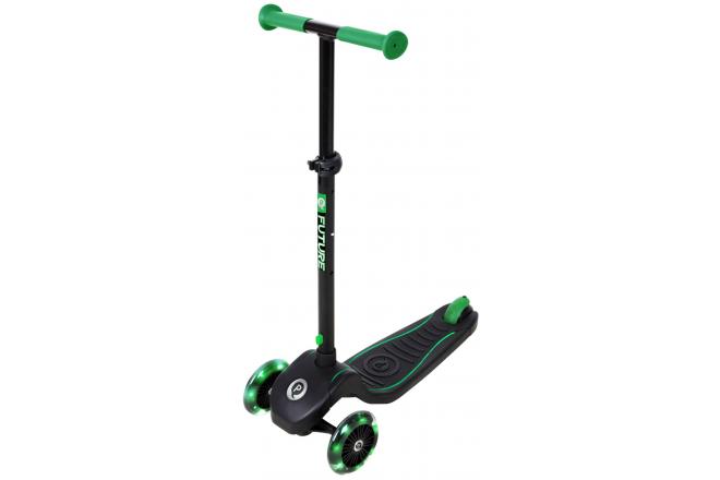QPlay Future Scooter - Boys and Girls - Black with Green - Led Lighting