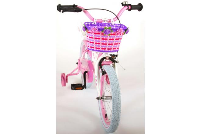 Volare Rose Children's Bicycle - Girls - 16 inch - Pink White - 95% assembled