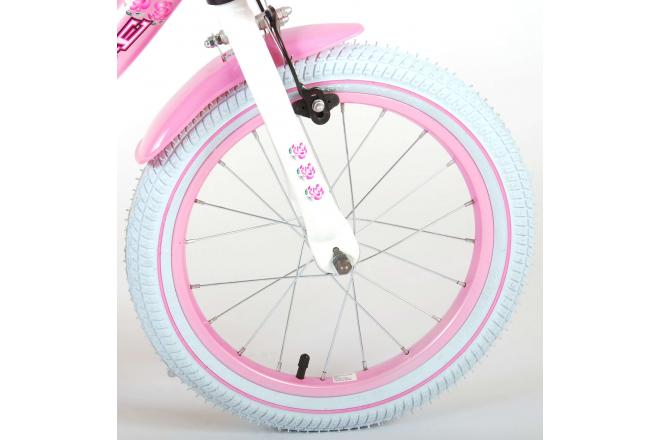 Volare Rose Children's Bicycle - Girls - 16 inch - Pink White - 95% assembled