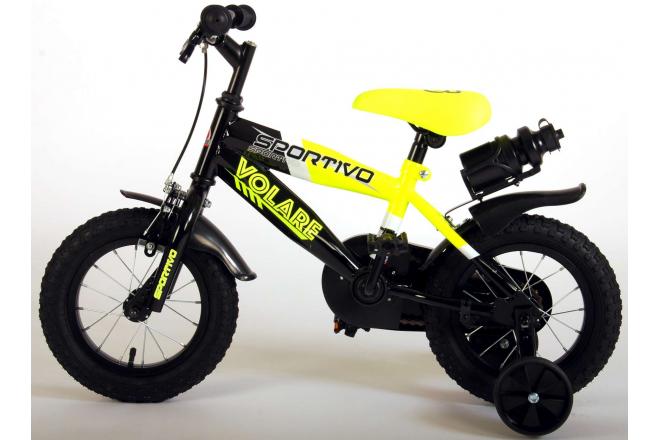 Volare Sportivo Children's Bicycle - Boys - 12 inch - Neon Yellow Black - 95% assembled