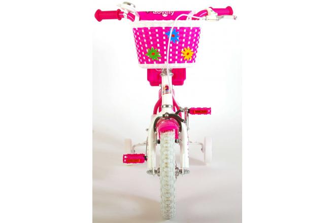 Volare Lovely Children's Bicycle - Girls - 12 inch - Pink White - 95% assembled