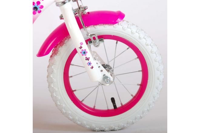 Volare Lovely Children's Bicycle - Girls - 12 inch - Pink White - 95% assembled