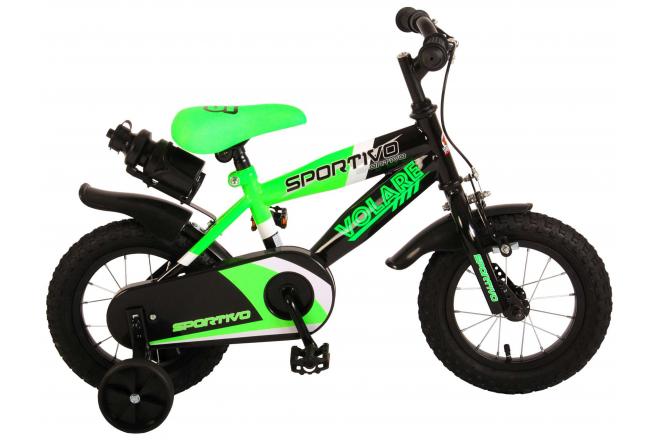 Volare Sportivo Children's Bicycle - Boys - 12 inch - Neon Green Black - 95% assembled