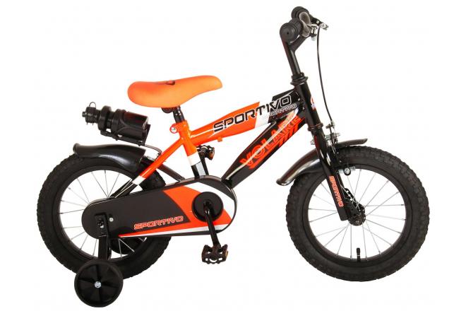 Volare Sportivo Children's Bicycle - Boys - 14 inch - Neon Orange Black - 95% assembled