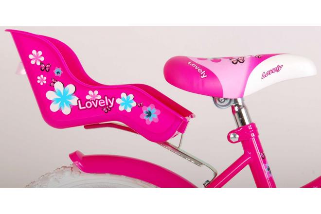 Volare Lovely Children's Bicycle - Girls - 16 inch - Pink White - 95% assembled