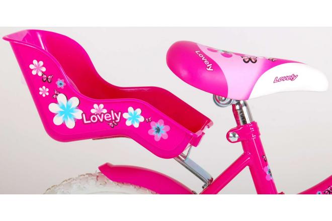 Volare Lovely Children's Bicycle - Girls - 14 inch - Pink White - 95% assembled